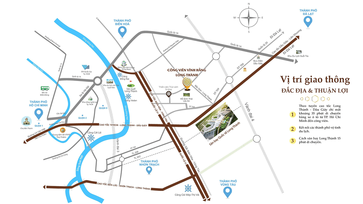 Vị trí bản đồ dự án đất nghĩa trang long thành