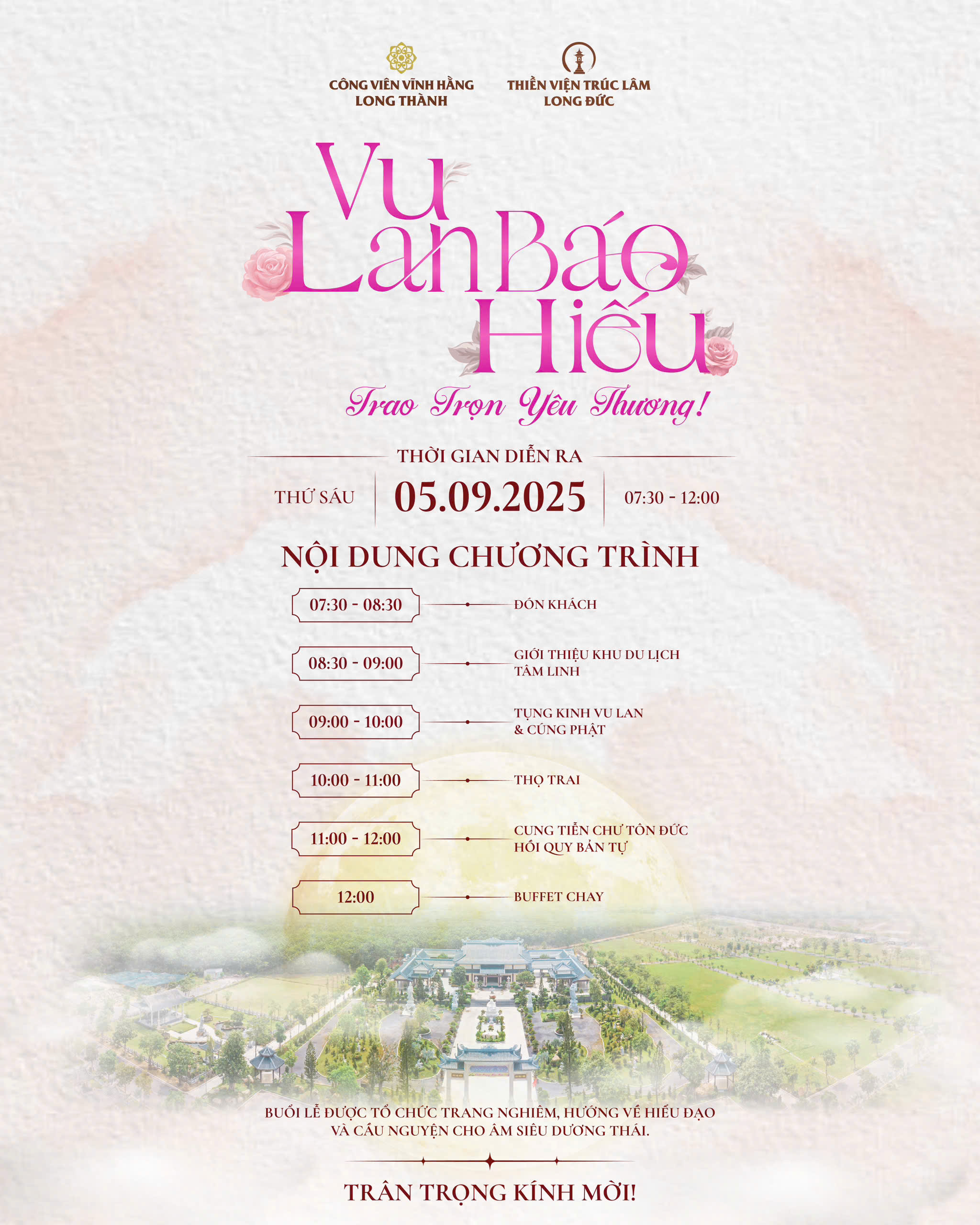 thư mời tham dự đại lễ Vu Lan 